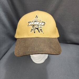 PBR Professional Bull Riders Hat Cap Tan Brown Strapback Rodeo Western Buckle Up